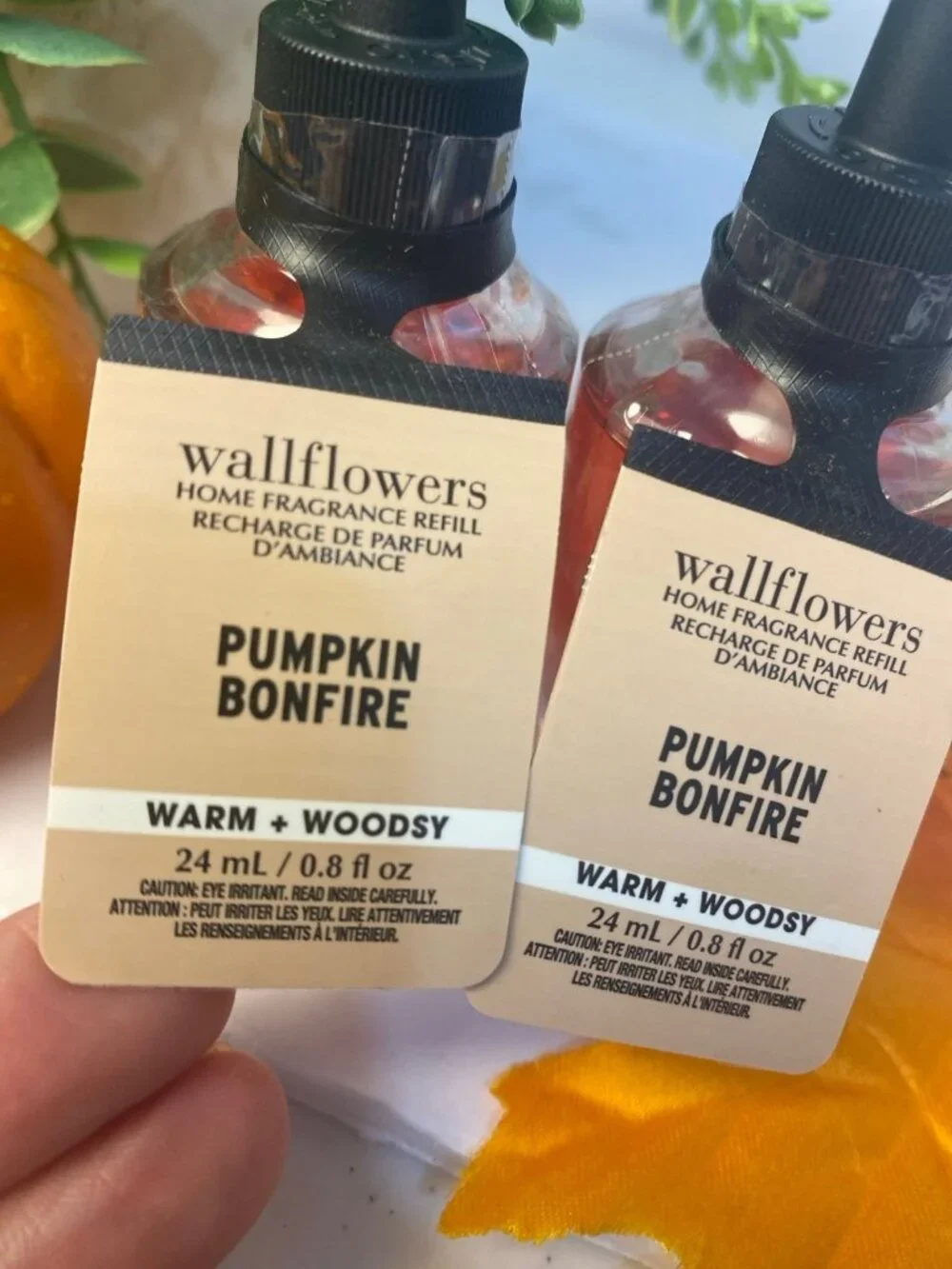 “Pumpkin Bonfire” Bath & Body Works 2 New Wallflower Refills